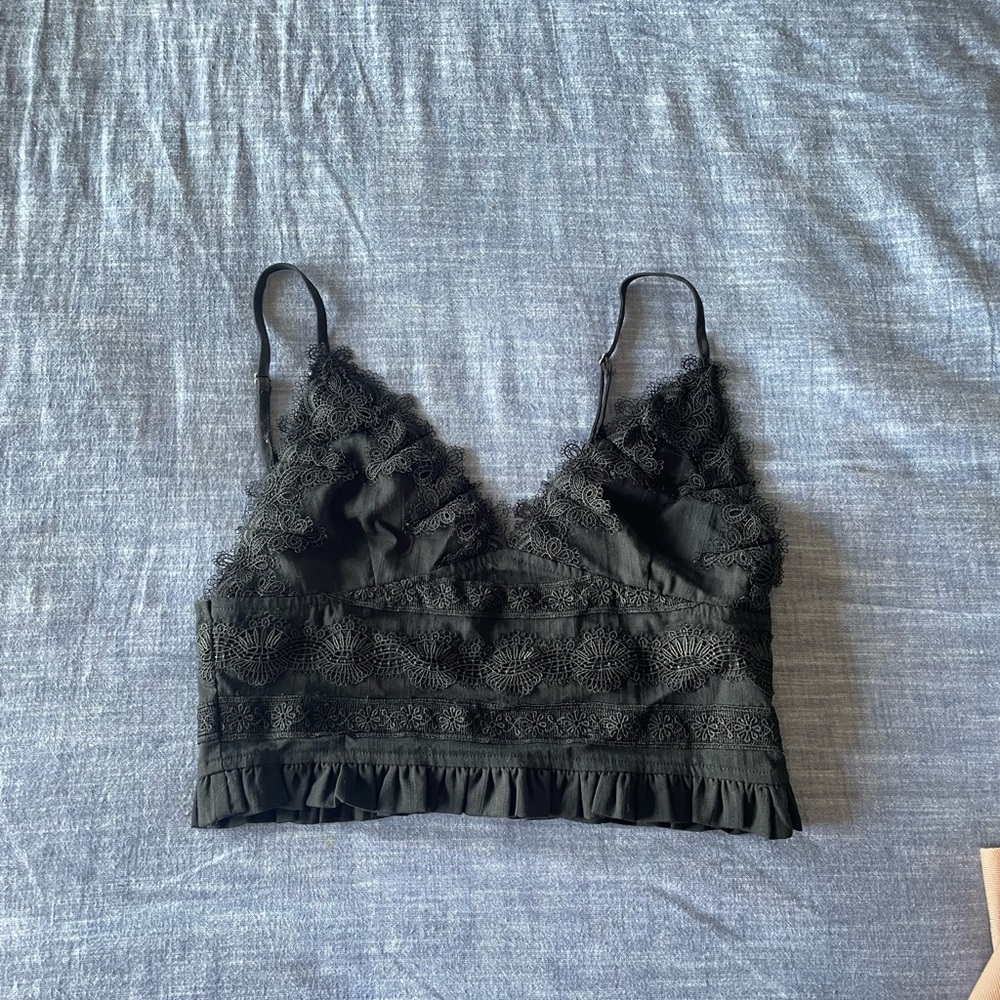 Black Lace Crop Top